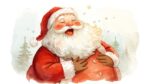 Jolly Laughter of Santa – A Timeless Christmas Watercolor Illustration