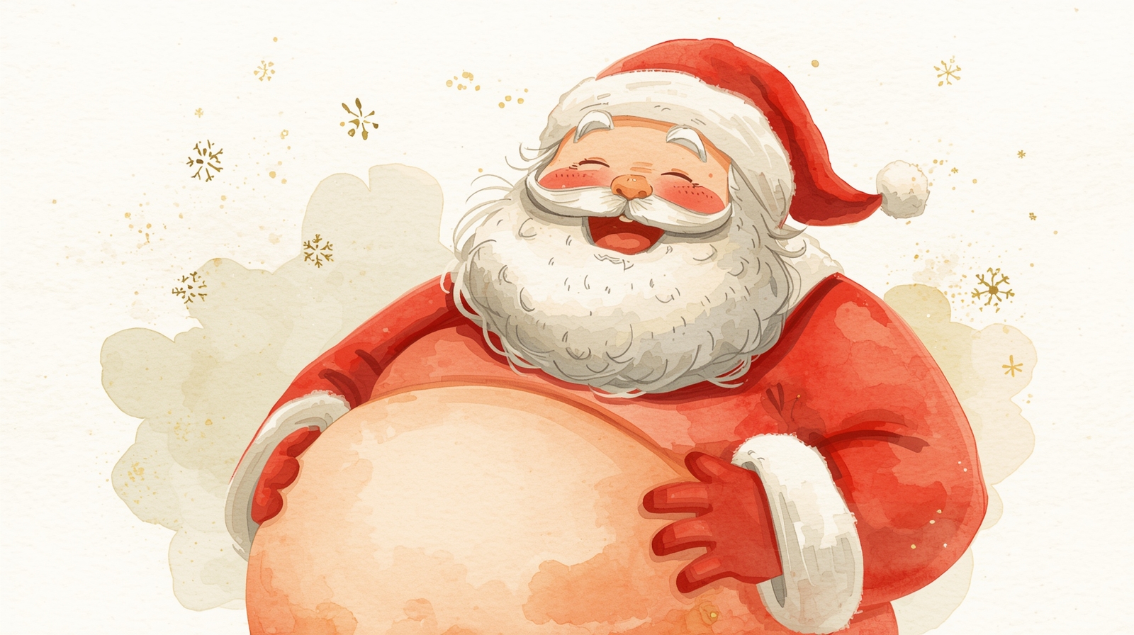 Jolly Laughter of Santa – A Timeless Christmas Watercolor Art