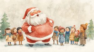 Santa’s Big Laugh – A Joyful Christmas Watercolor