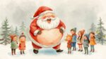 Santa’s Big Laugh – A Joyful Christmas Watercolor Illustration