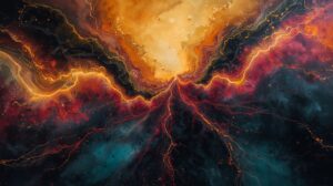 Digital Download Electric Teal Bleeding into one another like Liquid Galaxies