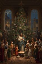 Museum-Quality Victorian Christmas Art Featuring Jesus Christ and Families