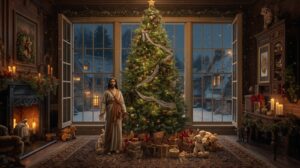 Premium Christmas Digital Oil Painting Inspired by Victorian England