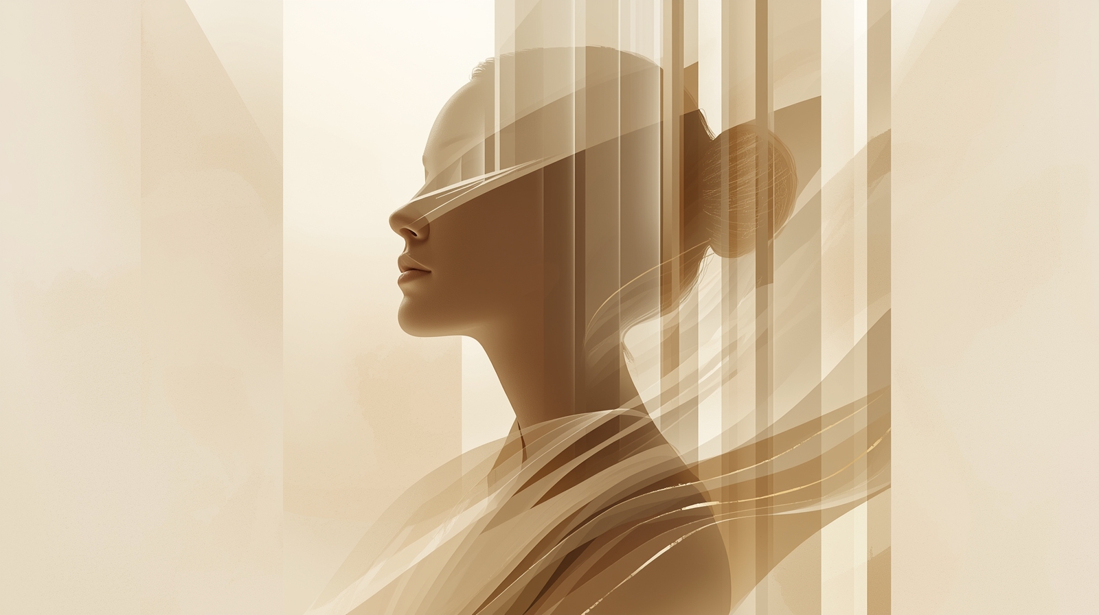 Ultra-Luxury Abstract Female Portrait – Modern Geometric Minimalist Masterpiece