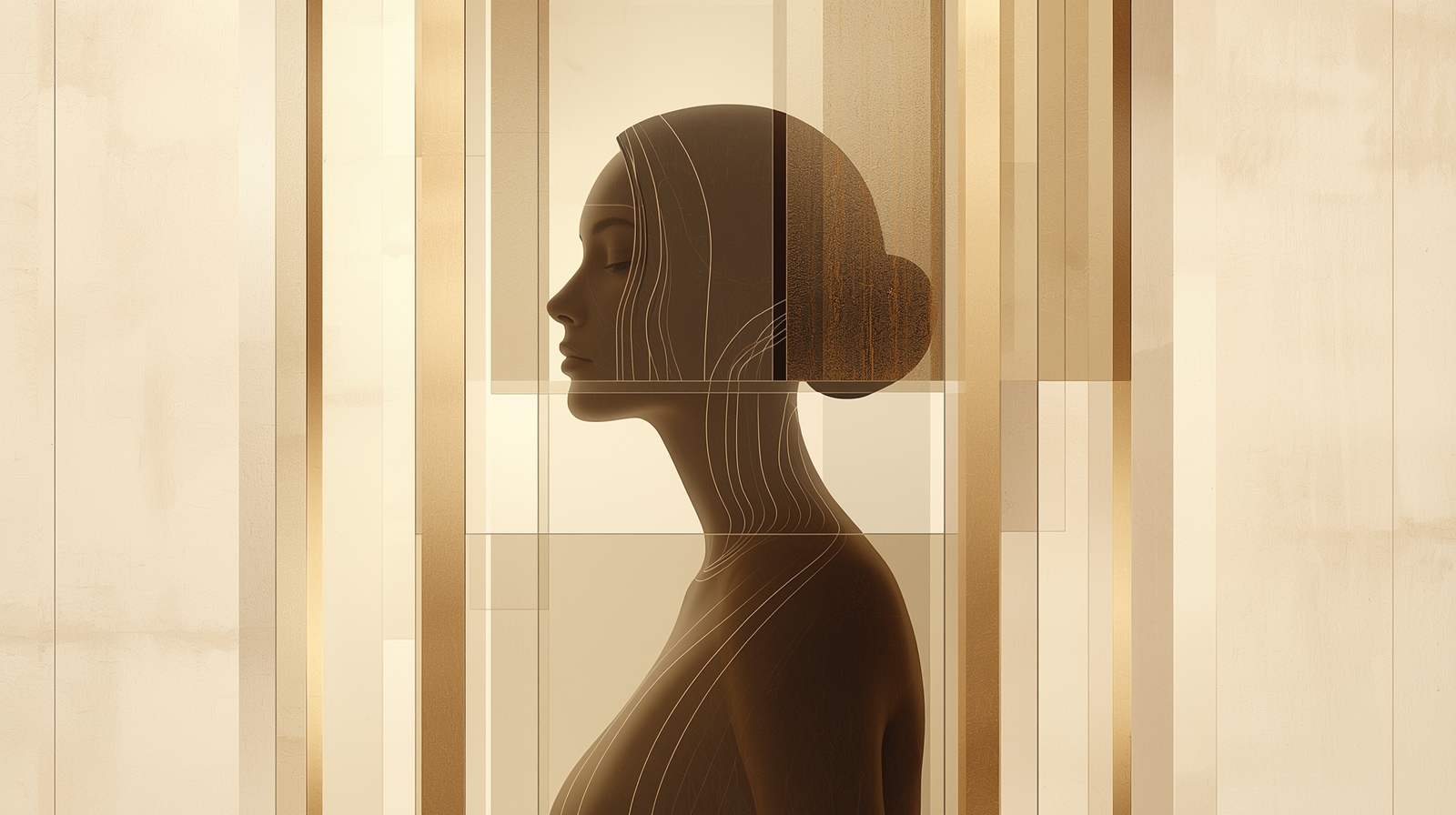 Ultra-Luxury Abstract Female Portrait – Modern Geometric Minimalist Masterpiece - Image 3