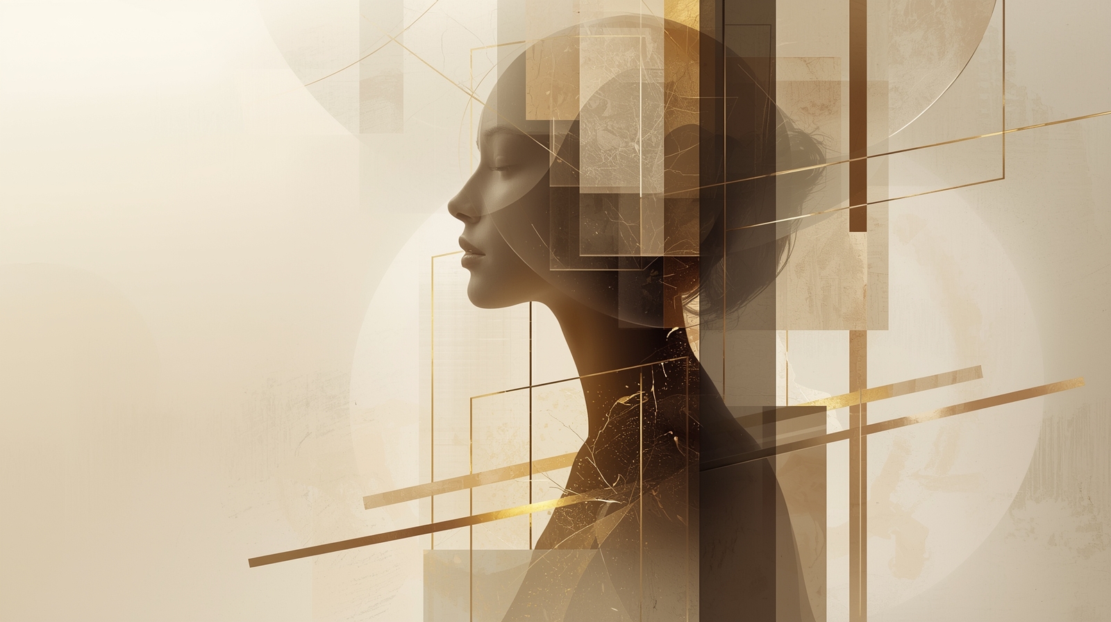 Ultra-Luxury Abstract Female Portrait – Modern Geometric Minimalist Masterpiece - Image 4
