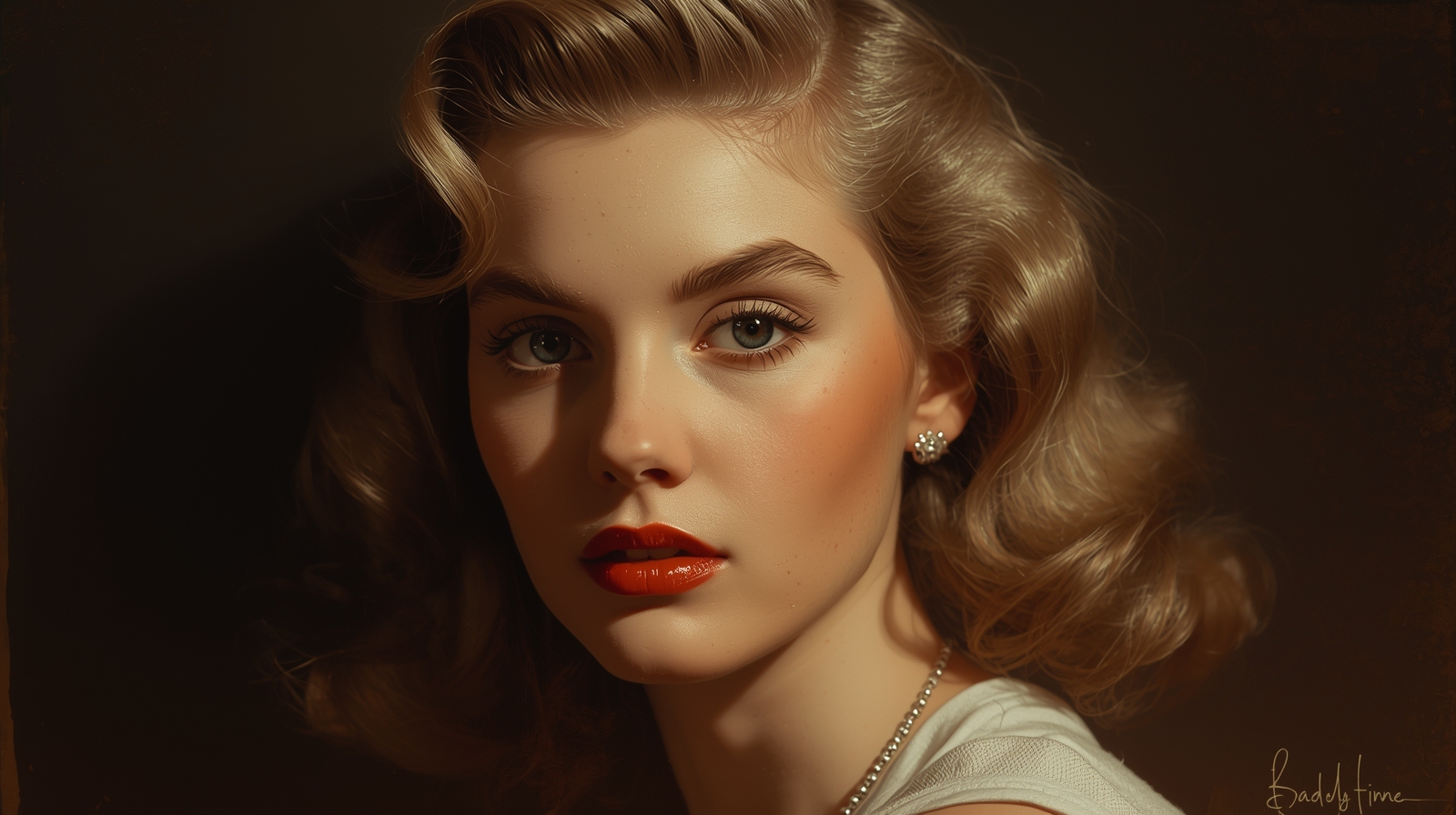 Golden-Era American Muse Digital Painting - Image 3