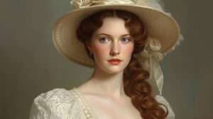 Digital Painting A hyper-realistic Victorian era portrait of a beautiful Young Woman