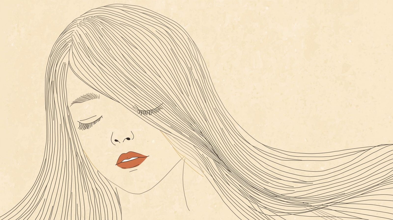 Close-Up Minimalist Line Art Girl with Flowing Hair – Elegant Abstract Linear Portrait - Image 4