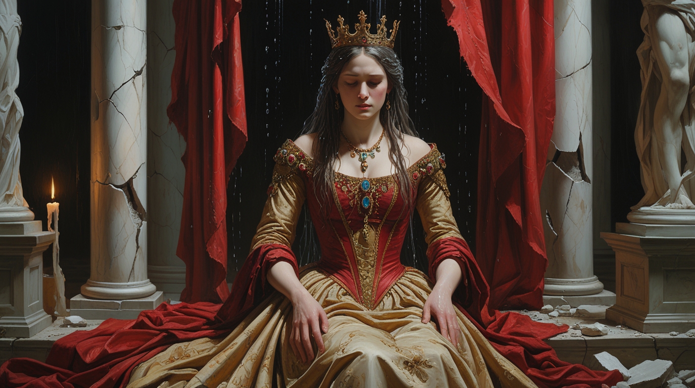 Last Queen Taking Shower Digital Painting - Image 2