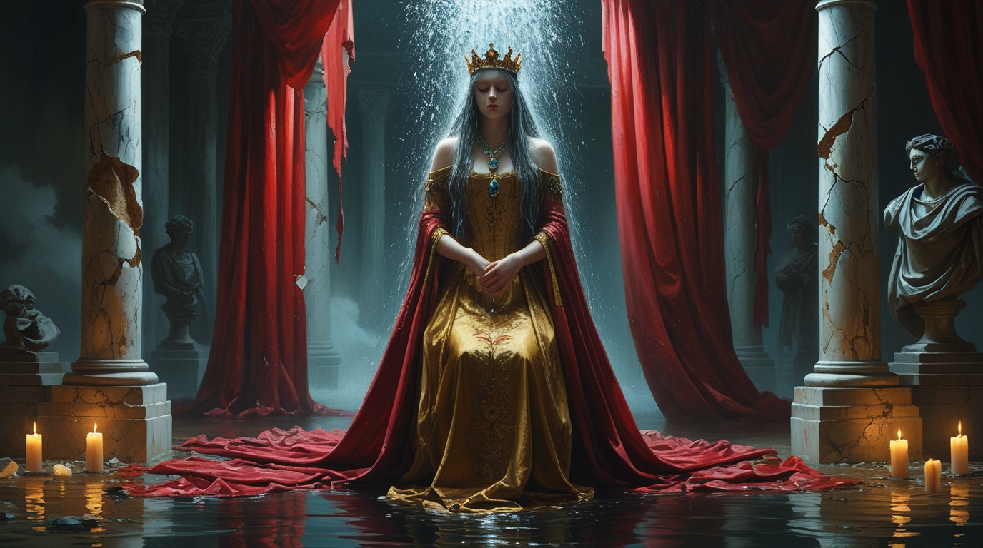 Last Queen Taking Shower Digital Painting - Image 4