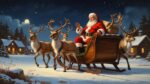 Old-World Christmas Santa Sleigh Art | Ultra HD Vintage Oil Painting