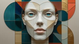 Modern Abstract Female Portrait with Sacred Geometry