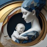 Architectural Abstract Mother and Child Figurative Art