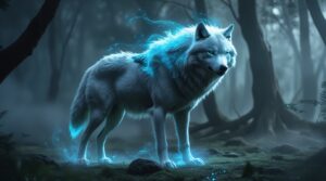 Spirit Wolf of the Enchanted Forest – Ethereal Fantasy Wall Art