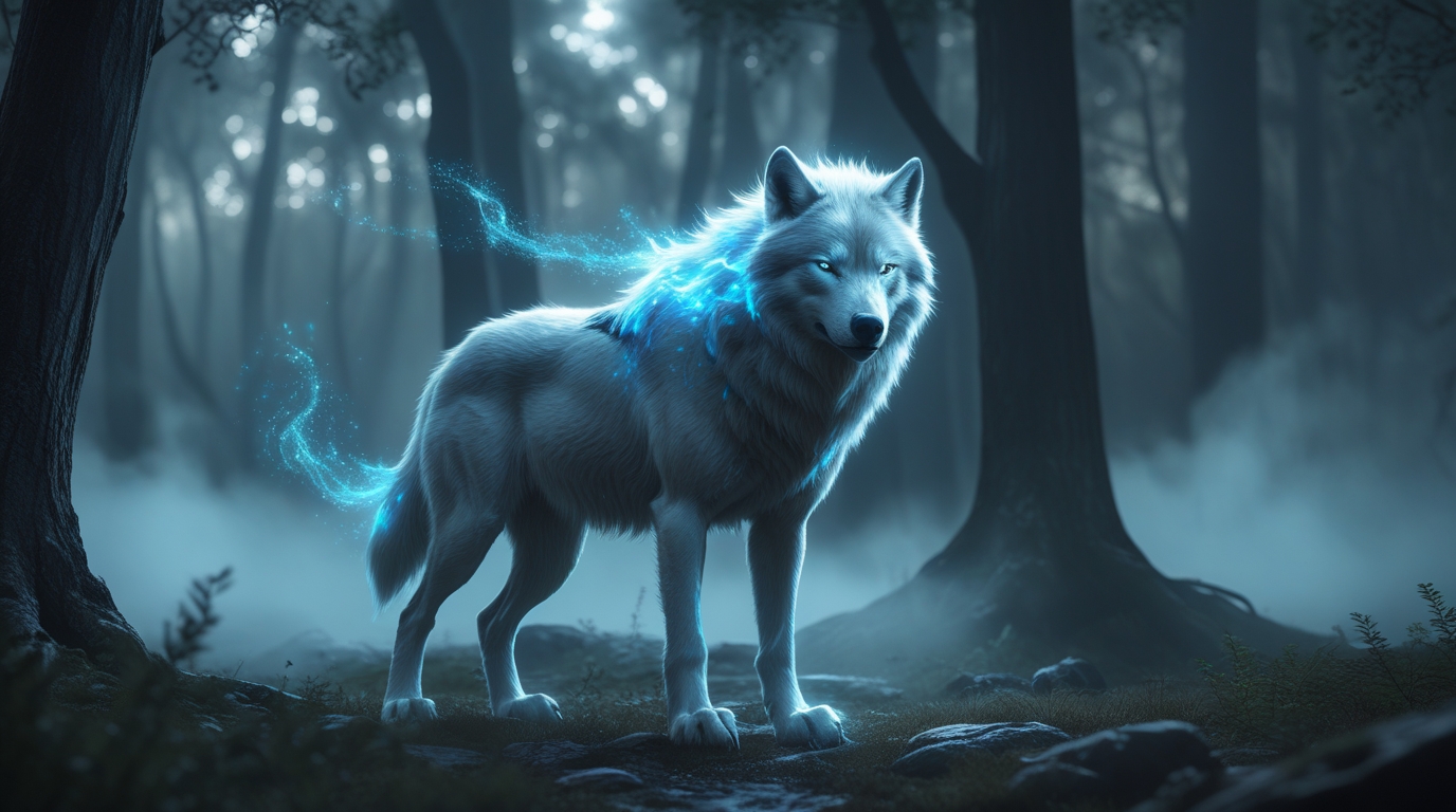 Spirit Wolf of the Enchanted Forest – Ethereal Fantasy Wall Art - Image 4