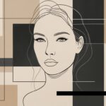 One-Line Elegance Geometric Femme Digital Painting