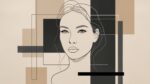 One-Line Elegance Geometric Femme Digital Painting