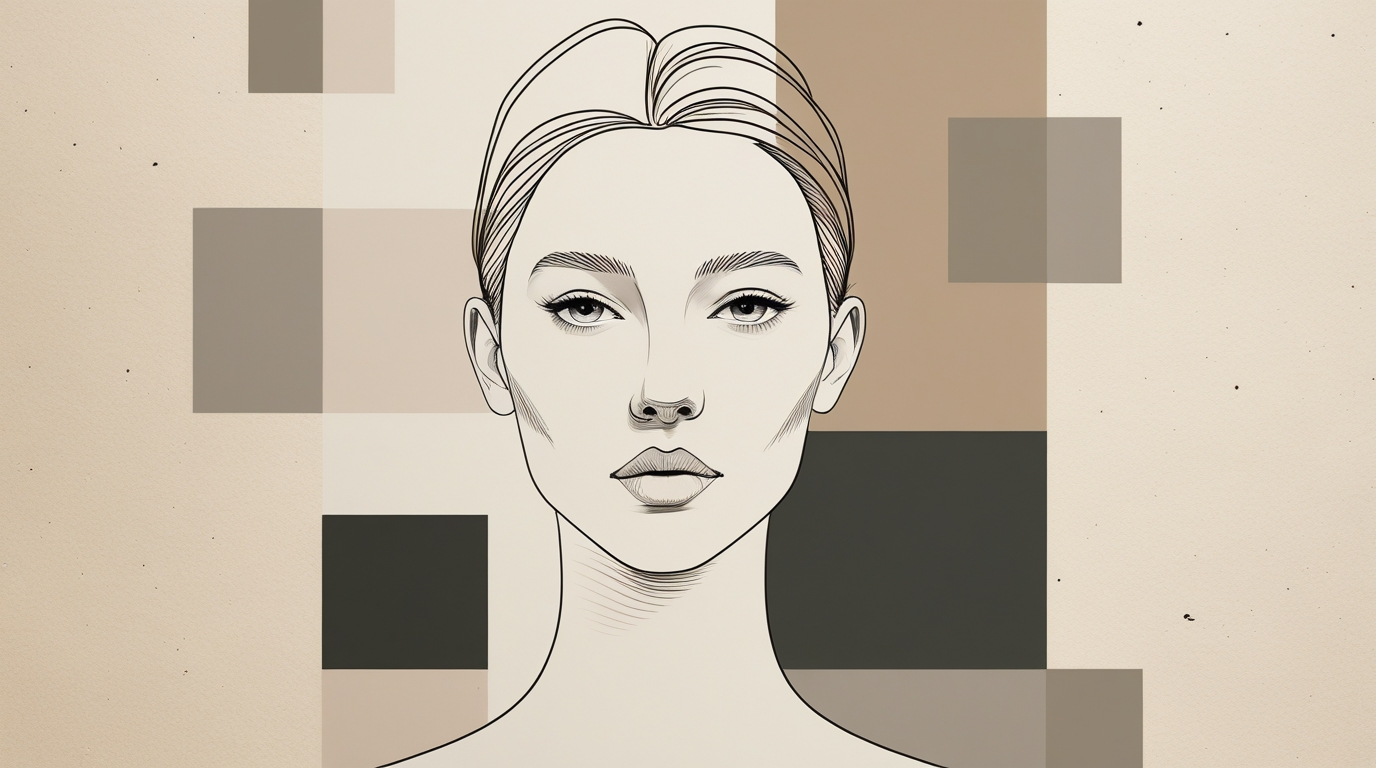 One-Line Elegance: Geometric Femme Digital Painting - Image 3