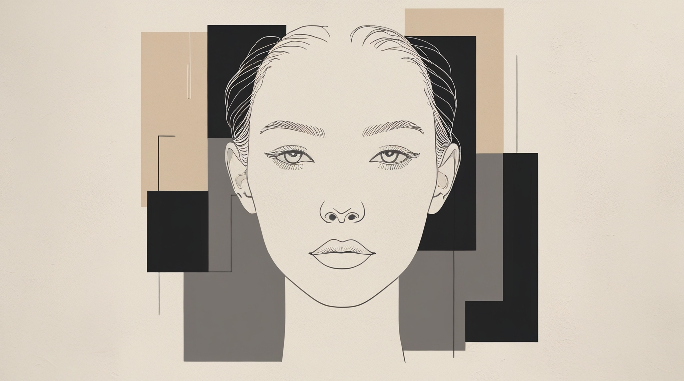 One-Line Elegance: Geometric Femme Digital Painting - Image 2