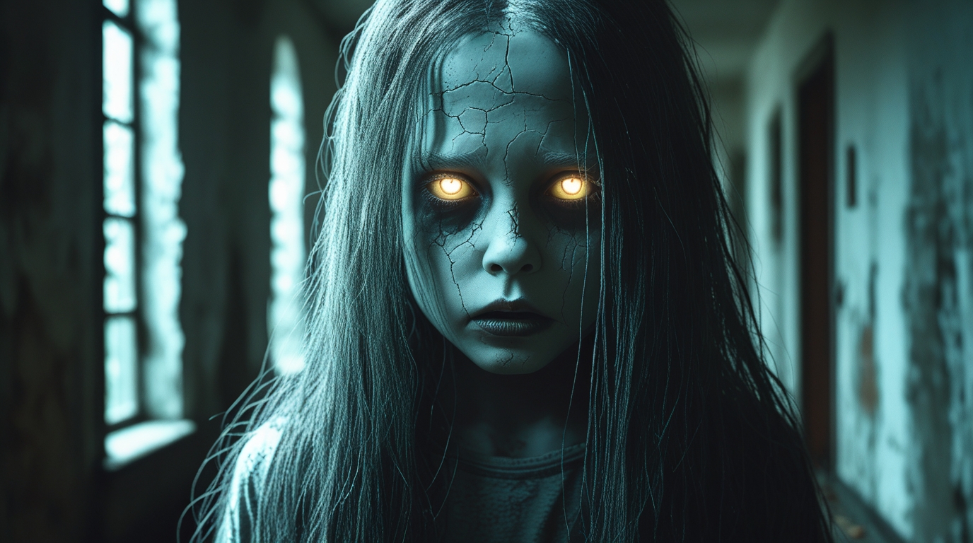 Ghostly Girl Horror Portrait – Hyper-Realistic Dark Art for Collectors - Image 2