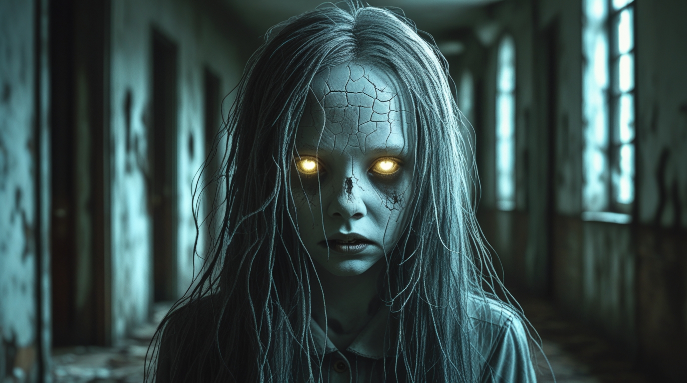 Ghostly Girl Horror Portrait – Hyper-Realistic Dark Art for Collectors - Image 3